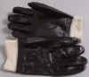 D8810. KNIT WRIST BLACK PVC COATED GLOVE, INTERLOCK LINING, SMOOTH FINISH. PRICE PER DOZEN.